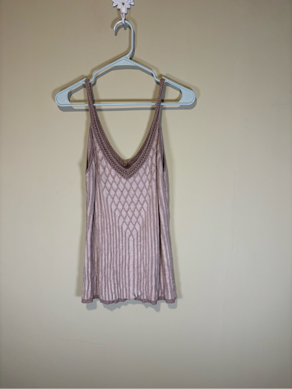 Light brown Knit White House black market V-Neck Cami